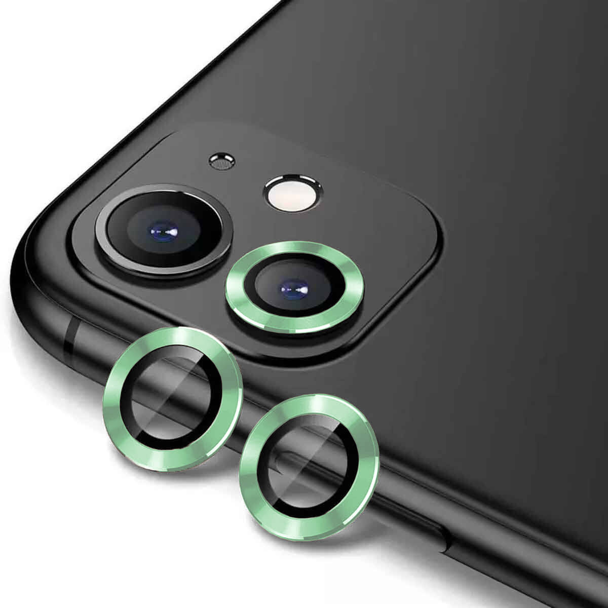 iPhone Uyumlu 11 Zore CL-12 Premium Safir Parmak İzi Bırakmayan Anti-Reflective Kamera Lens Koruyucu-Açık yeşil