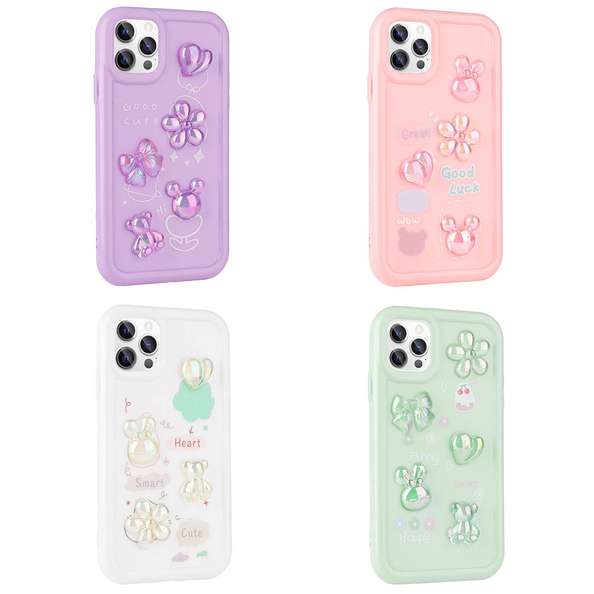 iPhone Uyumlu 12 Pro Max Kılıf Kabartma Figürlü Parlak Zore Toys Silikon Kapak