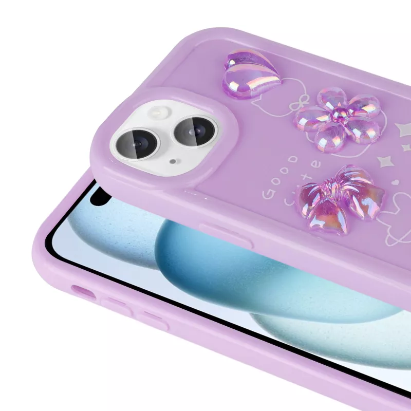 iPhone Uyumlu 15 Kılıf Kabartma Figürlü Parlak Zore Toys Silikon Kapak
