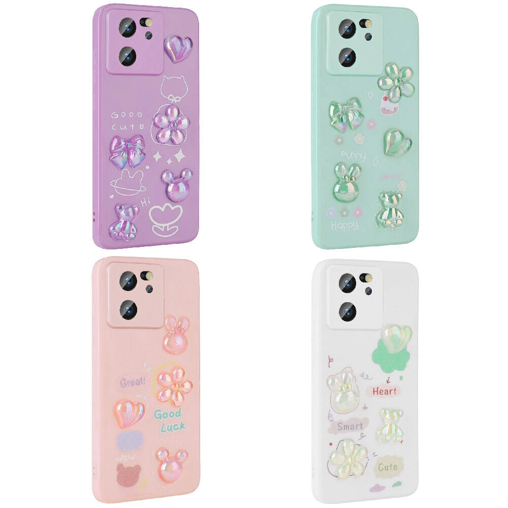Xiaomi Uyumlu  Mi 13T Kılıf Kabartma Figürlü Parlak Zore Toys Silikon Kapak