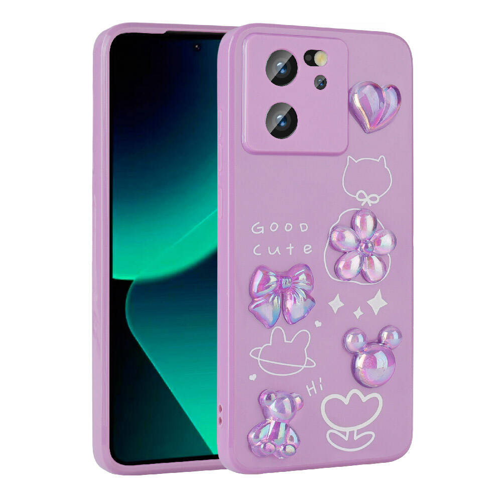 Xiaomi Uyumlu  Mi 13T Kılıf Kabartma Figürlü Parlak Zore Toys Silikon Kapak