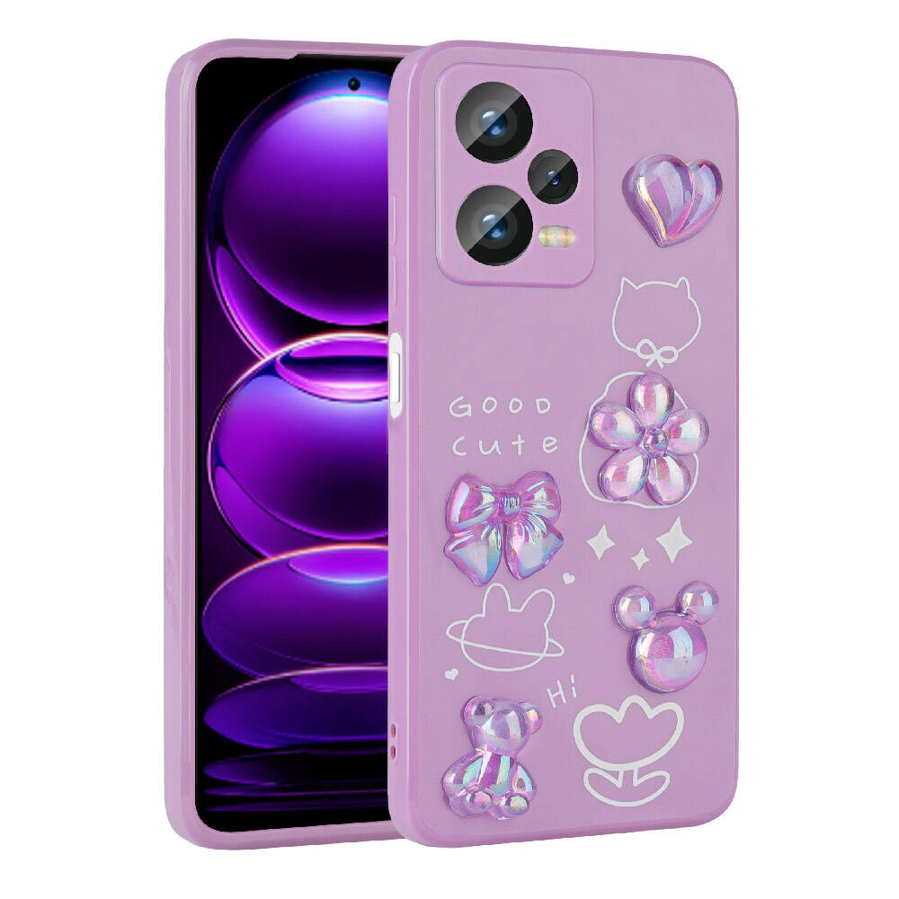 Xiaomi Uyumlu  Redmi Note 12 4G Kılıf Kabartma Figürlü Parlak Zore Toys Silikon Kapak