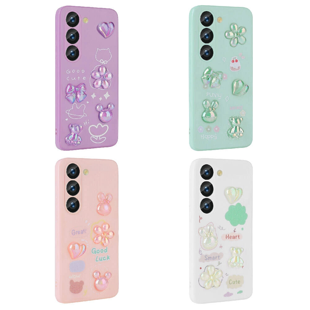 Galaxy Uyumlu A54 Kılıf Kabartma Figürlü Parlak Zore Toys Silikon Kapak