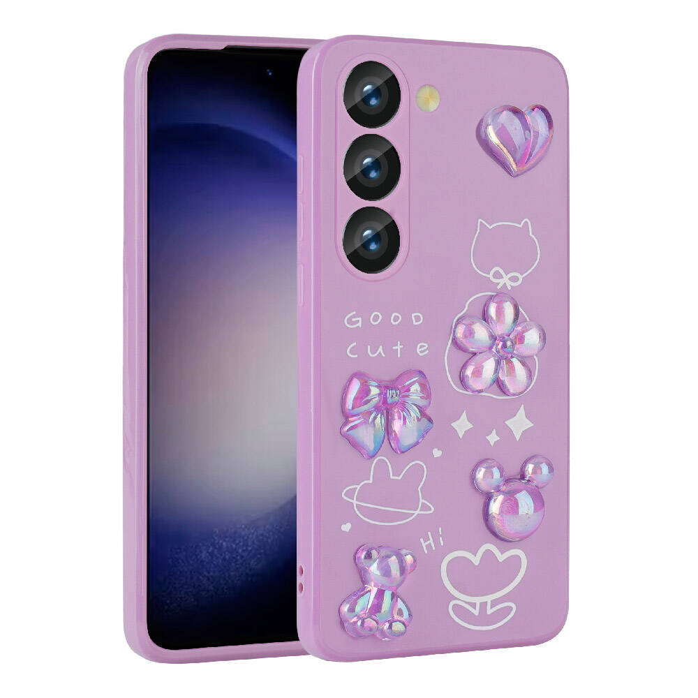 Galaxy Uyumlu A54 Kılıf Kabartma Figürlü Parlak Zore Toys Silikon Kapak
