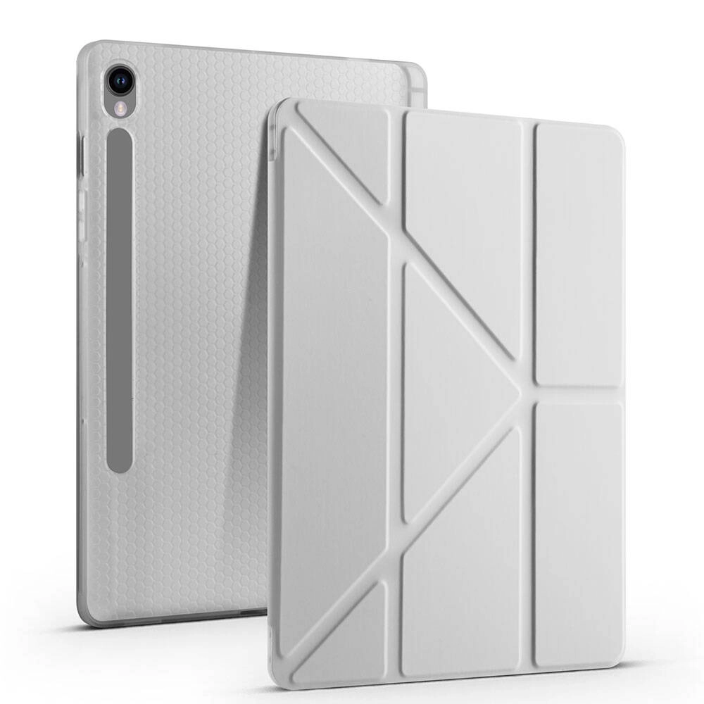 Galaxy Uyumlu Tab S9 FE Kılıf Zore Tri Folding Kalem Bölmeli Standlı Kılıf