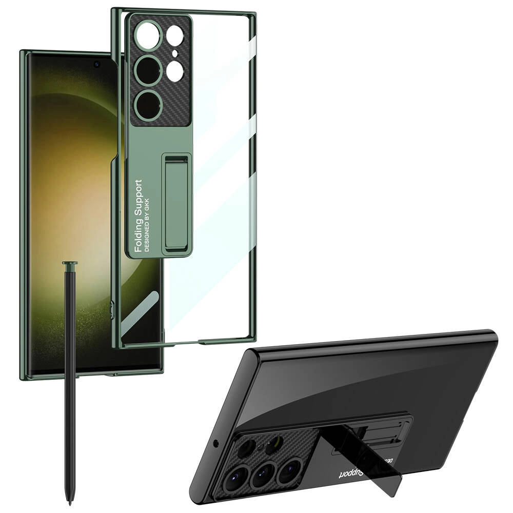Galaxy Uyumlu S24 Ultra Kılıf Kamera Korumalı Şeffaf Tasarımlı Zore Lego Standlı Kapak