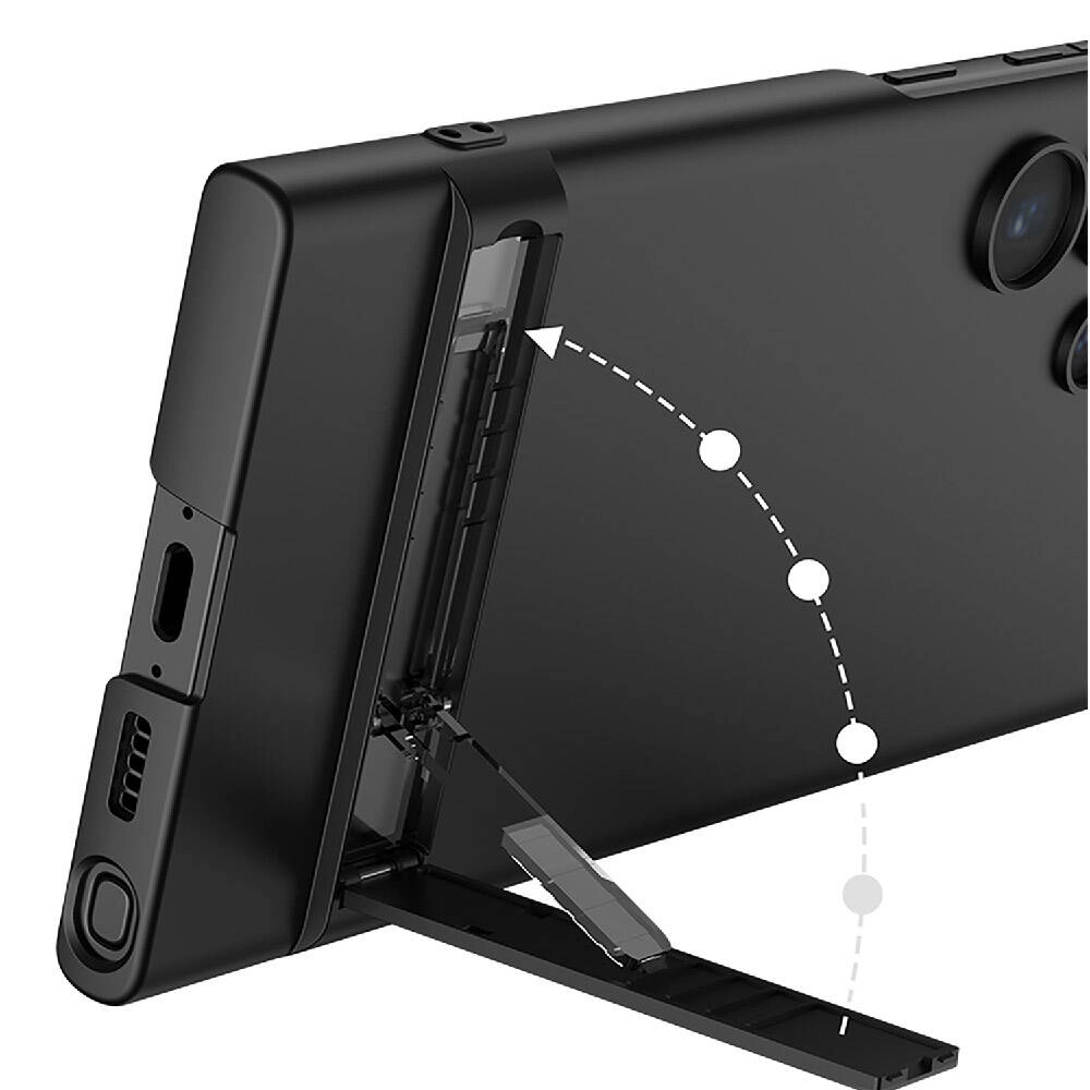 Galaxy Uyumlu S24 Ultra Kılıf Zore Kamera Korumalı Dikey Standlı Ays Kapak