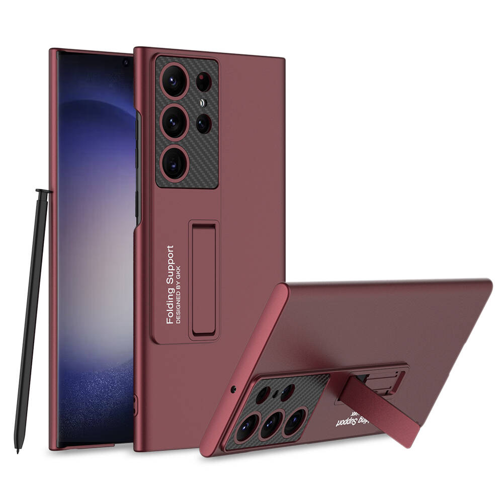 Galaxy Uyumlu S24 Ultra Kılıf Zore Standlı Ays Kapak-Mürdüm