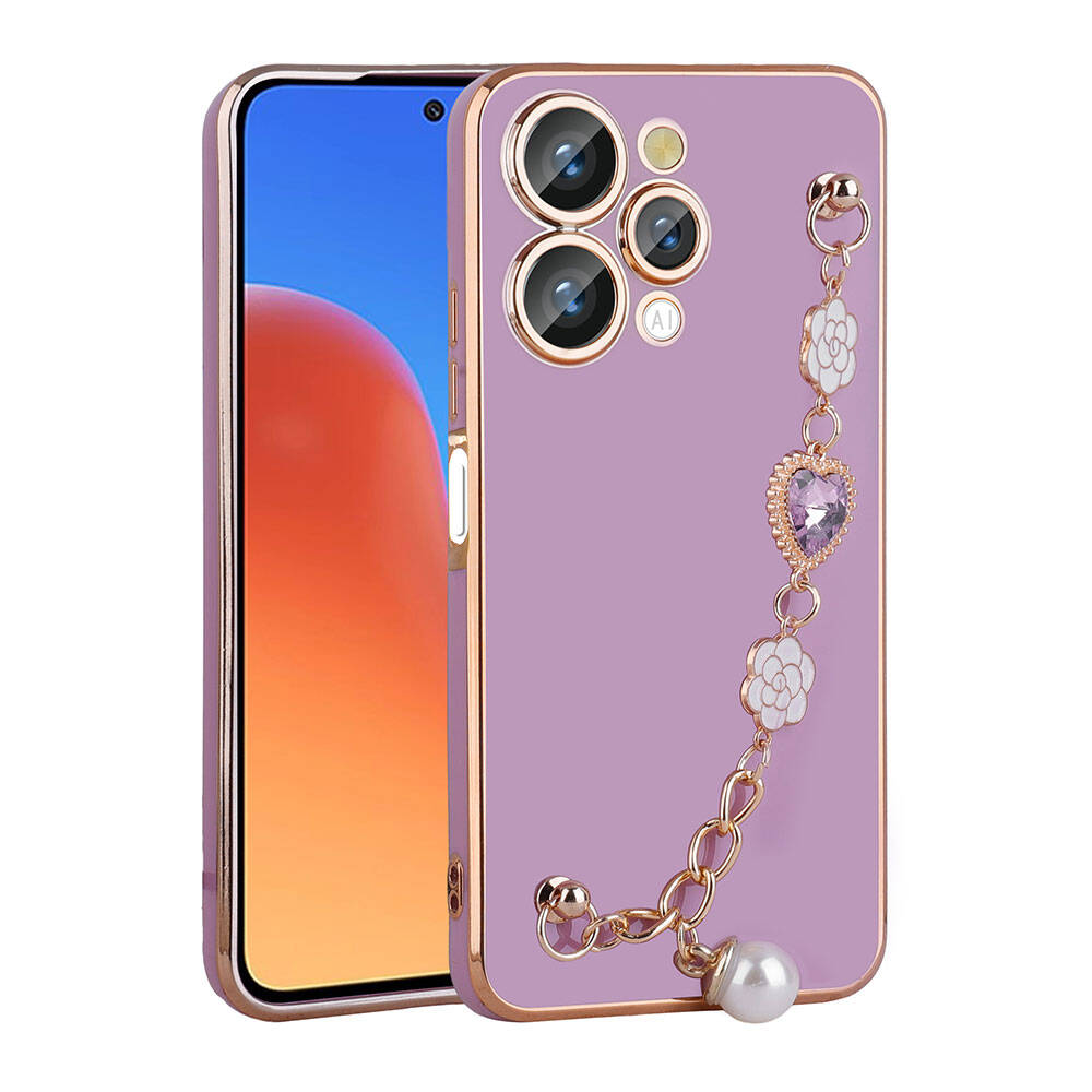 Xiaomi Uyumlu  Redmi 12 4G Kılıf El Tutamaçlı Kamera Korumalı Zore Taka Silikon Kapak-Mor