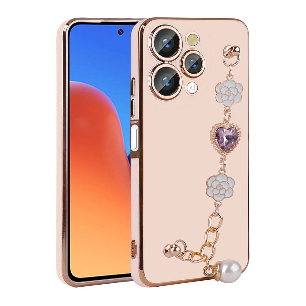 Xiaomi Uyumlu  Redmi 12 4G Kılıf El Tutamaçlı Kamera Korumalı Zore Taka Silikon Kapak-Pembe