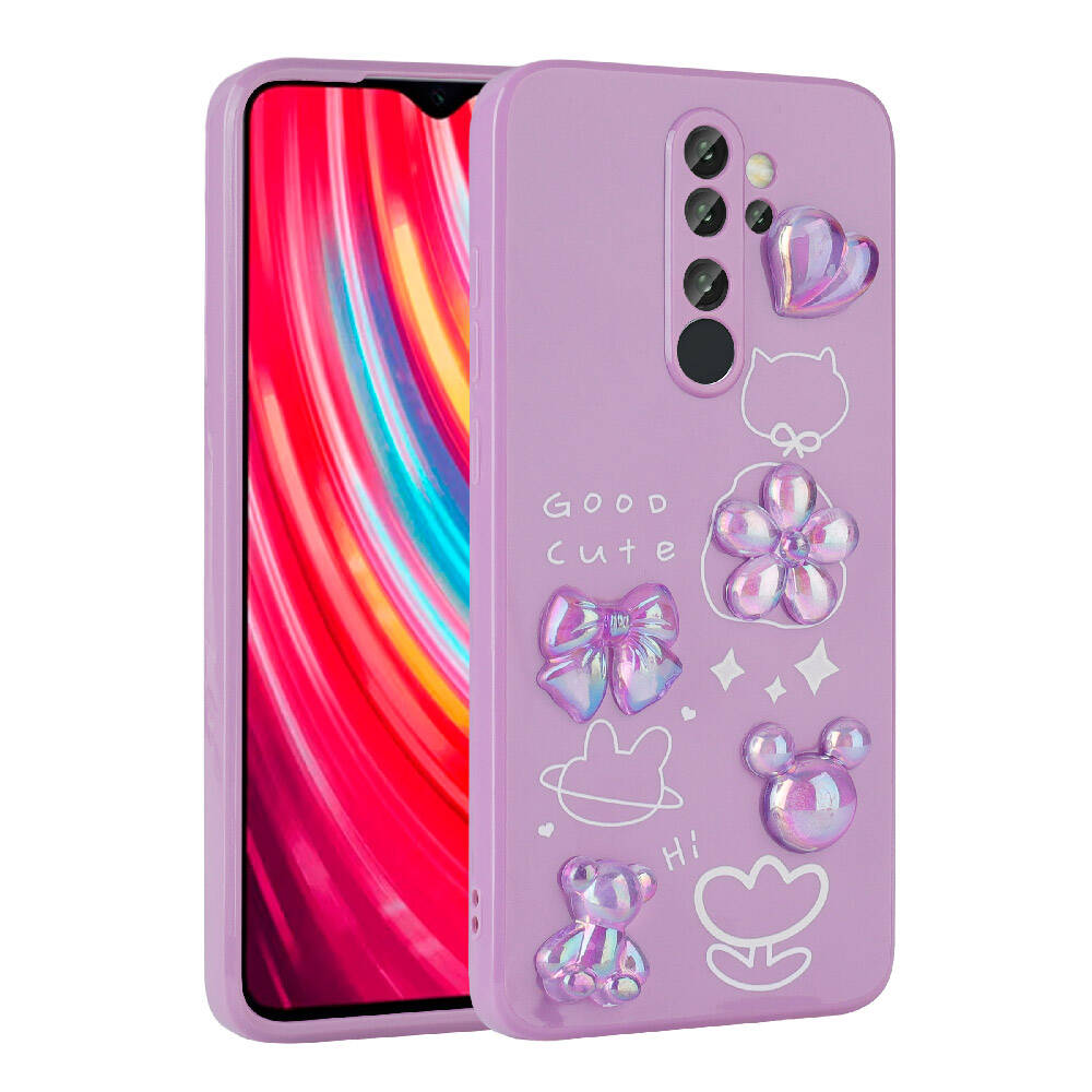 Xiaomi Uyumlu  Redmi Note 8 Pro Kılıf Kabartma Figürlü Parlak Zore Toys Silikon Kapak