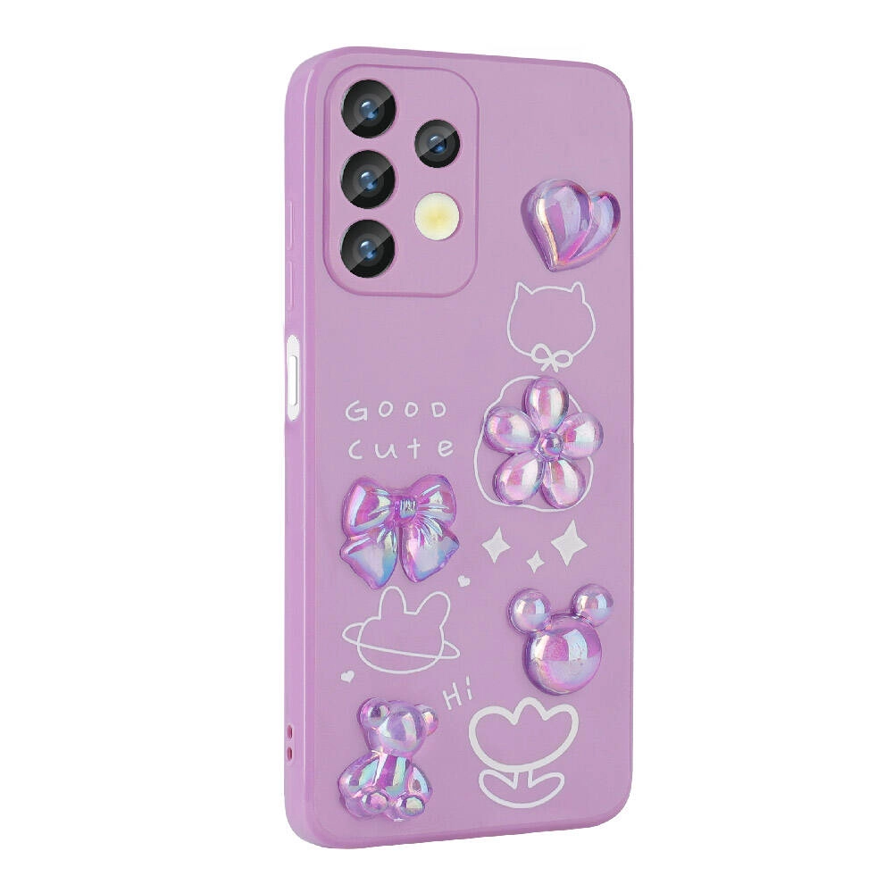 Galaxy Uyumlu A32 4G Kılıf Kabartma Figürlü Parlak Zore Toys Silikon Kapak
