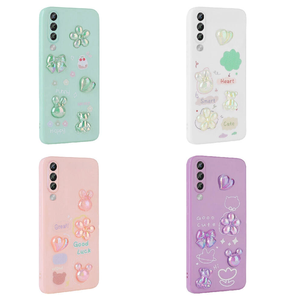 Galaxy Uyumlu A70 Kılıf Kabartma Figürlü Parlak Zore Toys Silikon Kapak