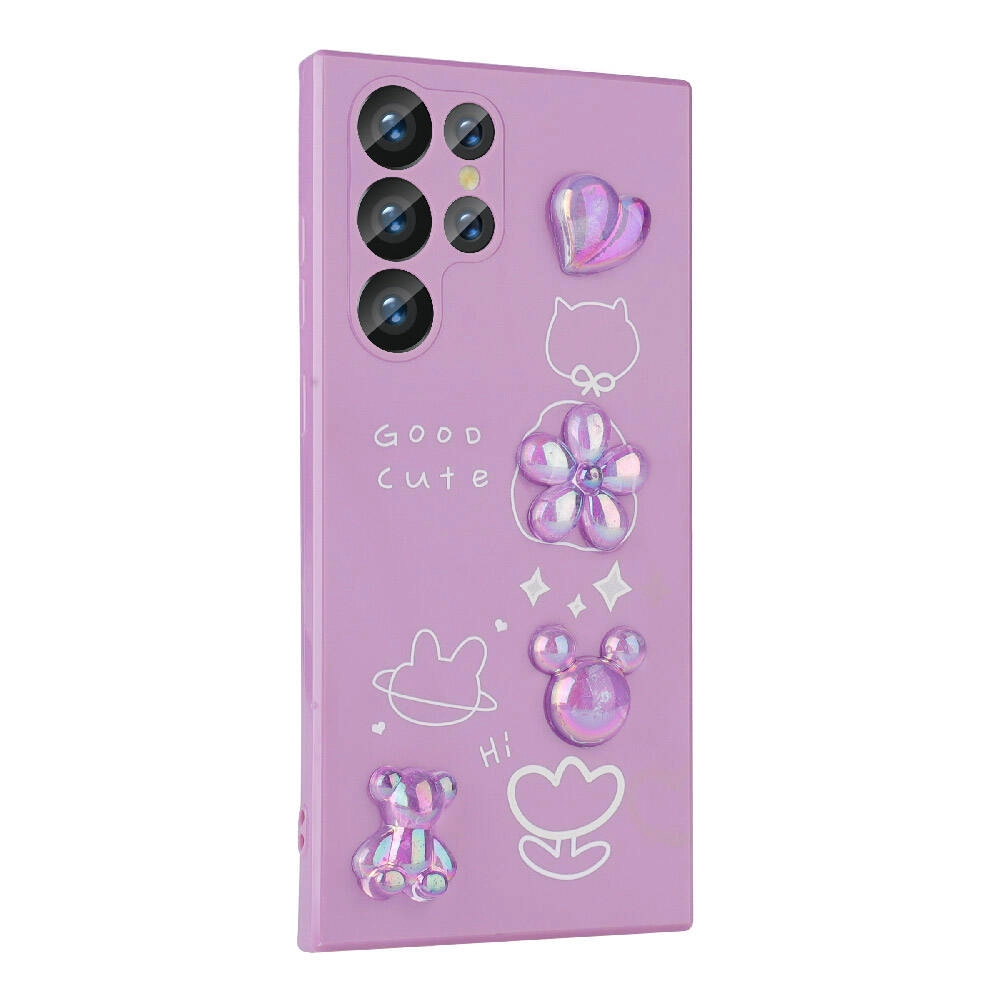 Galaxy Uyumlu S22 Ultra Kılıf Kabartma Figürlü Parlak Zore Toys Silikon Kapak