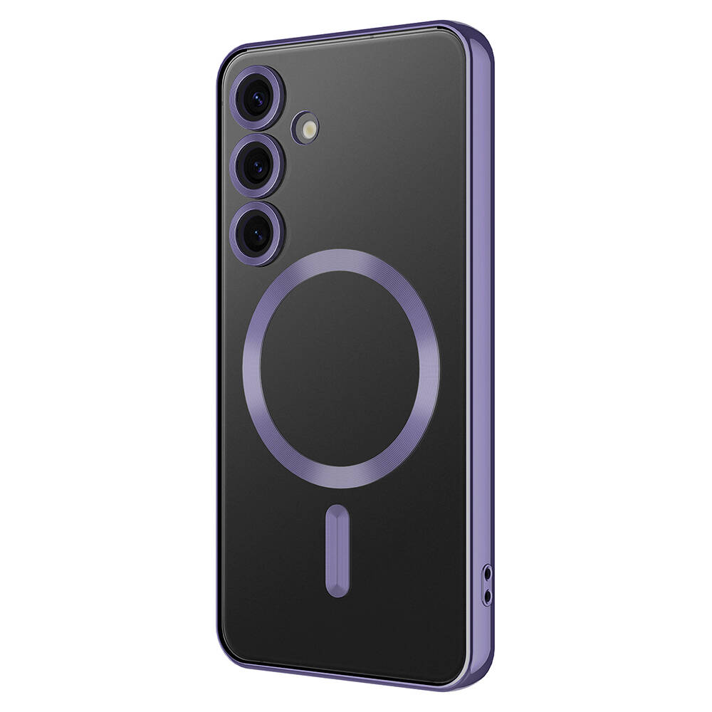 Galaxy Uyumlu S24 Plus Kılıf Kamera Korumalı M-safe Wireless Şarj Özellikli Zore Demre Kapak-Derin mor