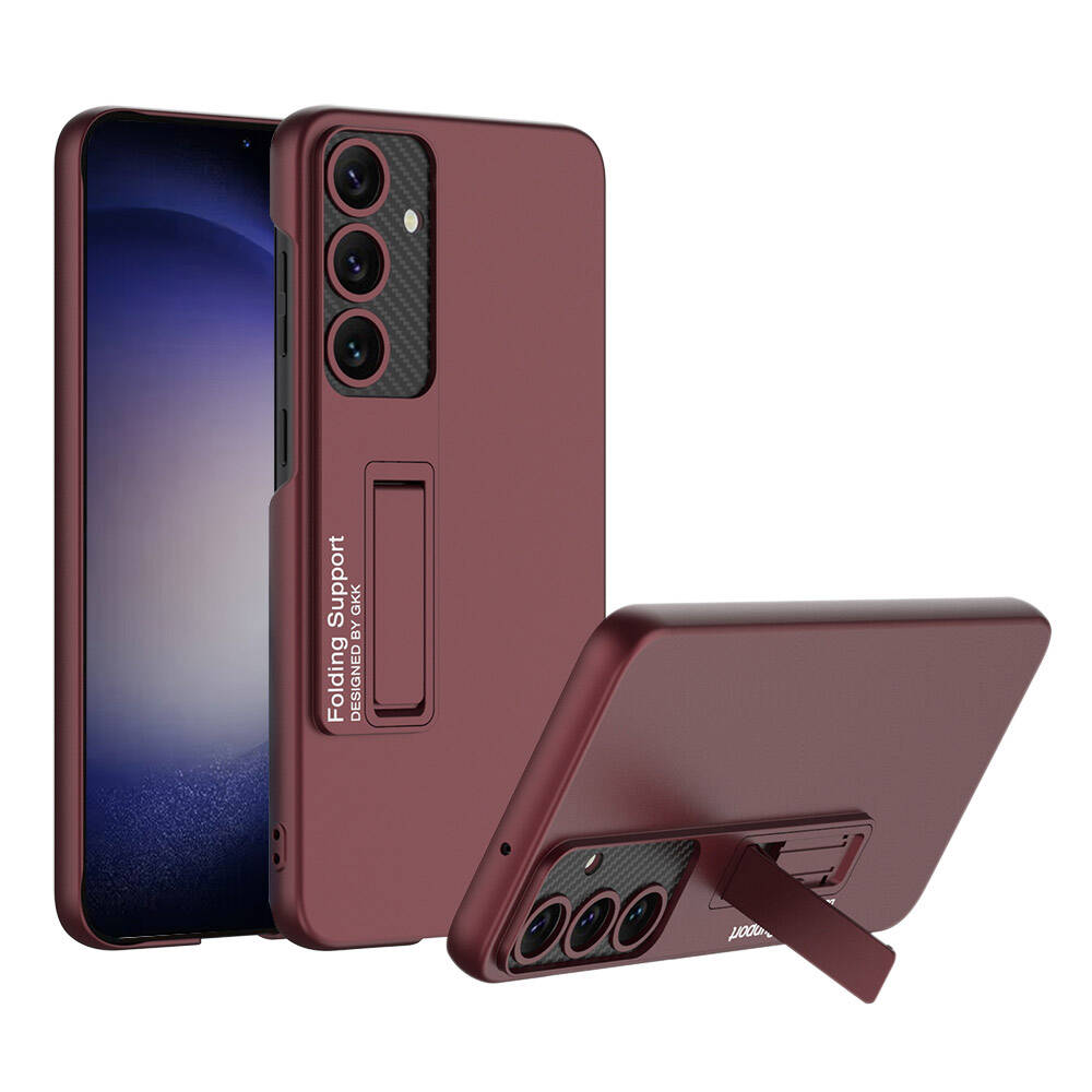Galaxy Uyumlu S24 Kılıf Zore Standlı Ays Kapak-Mürdüm