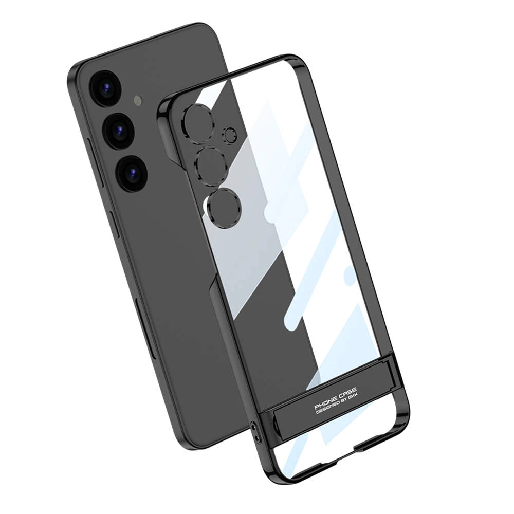 Galaxy Uyumlu S24 Kılıf Zore Kamera Korumalı Şeffaf Dikey Standlı Ays Kapak