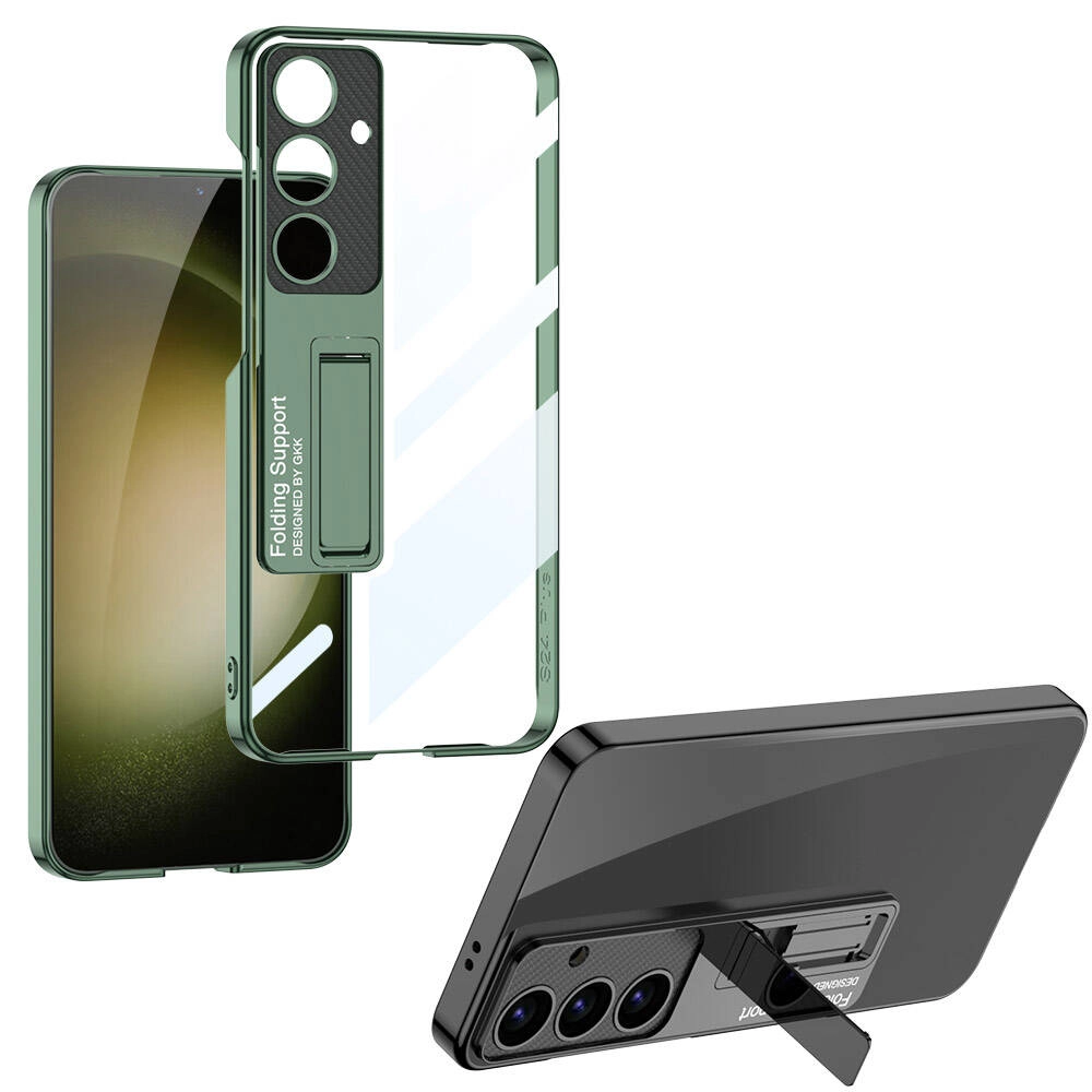 Galaxy Uyumlu S24 Kılıf Kamera Korumalı Şeffaf Tasarımlı Zore Lego Standlı Kapak