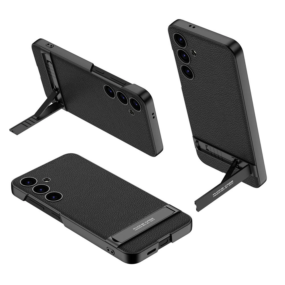 Galaxy Uyumlu S24 Kılıf Zore Kamera Korumalı Leather Dikey Standlı Ays Kapak