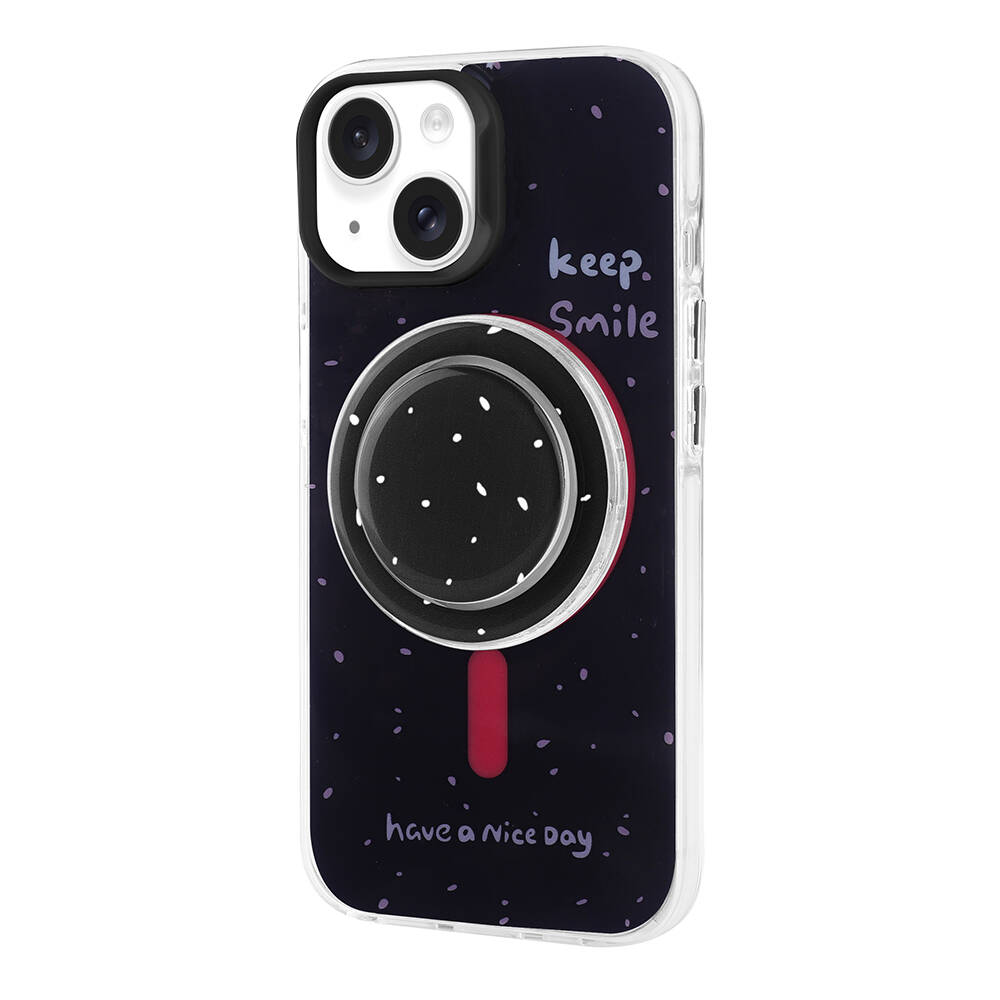 iPhone Uyumlu 15 Kılıf M-safe Şarj Özellikli Tak-Çıkar Pop Soketli Zore Tiktok Kapak