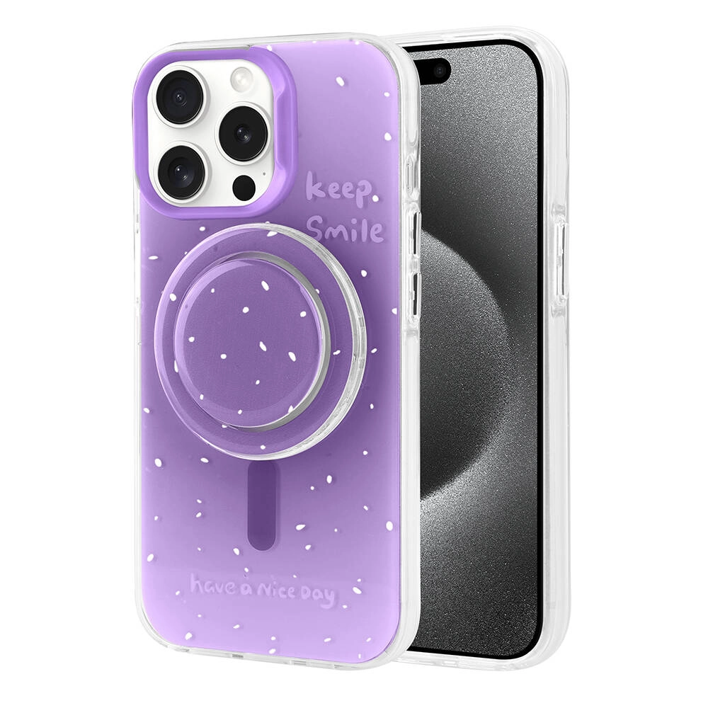 iPhone Uyumlu 15 Pro Max Kılıf M-safe Şarj Özellikli Tak-Çıkar Pop Soketli Zore Tiktok Kapak