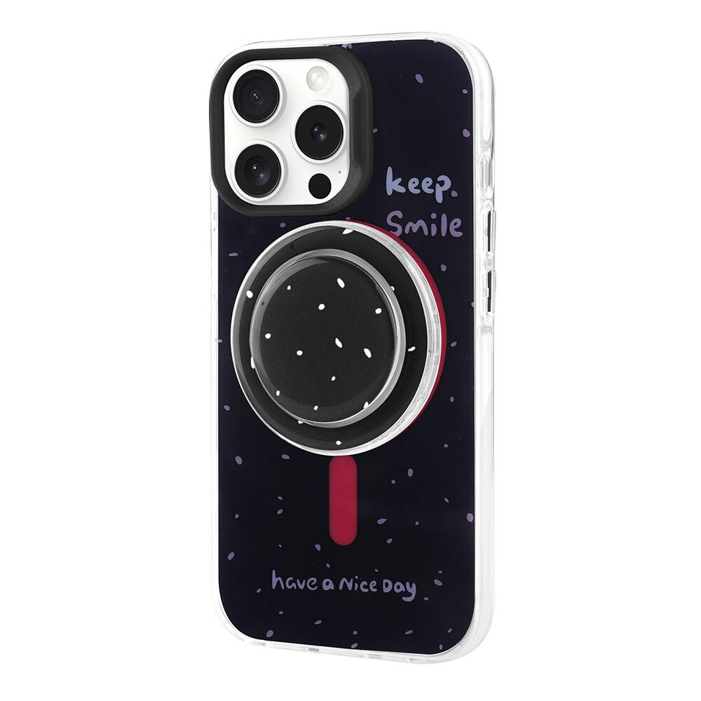 iPhone Uyumlu 15 Pro Max Kılıf M-safe Şarj Özellikli Tak-Çıkar Pop Soketli Zore Tiktok Kapak