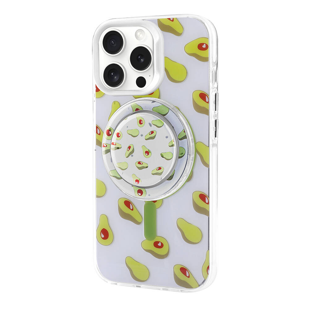 iPhone Uyumlu 15 Pro Max Kılıf M-safe Şarj Özellikli Tak-Çıkar Pop Soketli Zore Tiktok Kapak-Yeşil