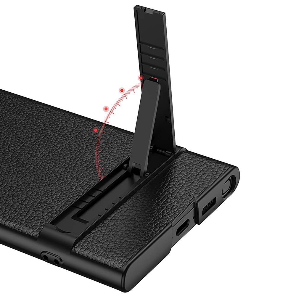 Galaxy Uyumlu S24 Ultra Kılıf Zore Kamera Korumalı Leather Dikey Standlı Ays Kapak