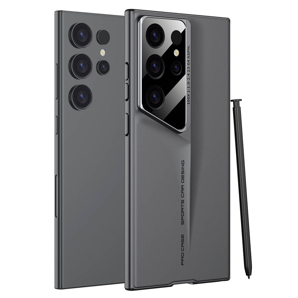 Galaxy Uyumlu S24 Ultra Kılıf Ultra İnce Kamera Korumalı Sert Rubber Zore Procase Kapak-Gri