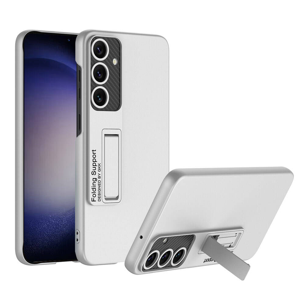 Galaxy Uyumlu S24 Plus Kılıf Zore Standlı Ays Kapak-Gümüş