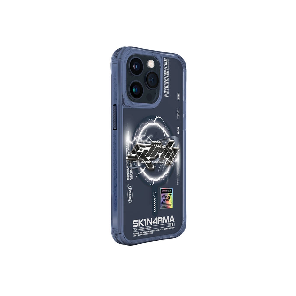 iPhone Uyumlu 15 Pro Max Kılıf M-safe Şarj Özellikli Yazı Desenli SkinArma Bolt Kapak