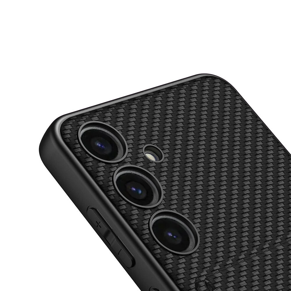 Galaxy Uyumlu S24 Plus Suni Deri Arka Yüzey Zore Kartlıklı Kıpta Silikon Kapak