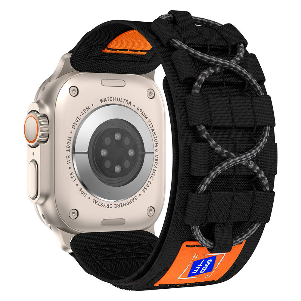 Watch 7 45mm Zore KRD-99 Hasır Kordon-Siyah