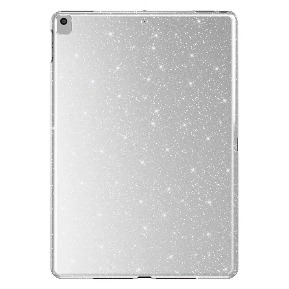 iPad Uyumlu 10.2 (8 Nesil) Simli Parlak Görünümlü Zore Tablet Koton Kılıf-Gümüş