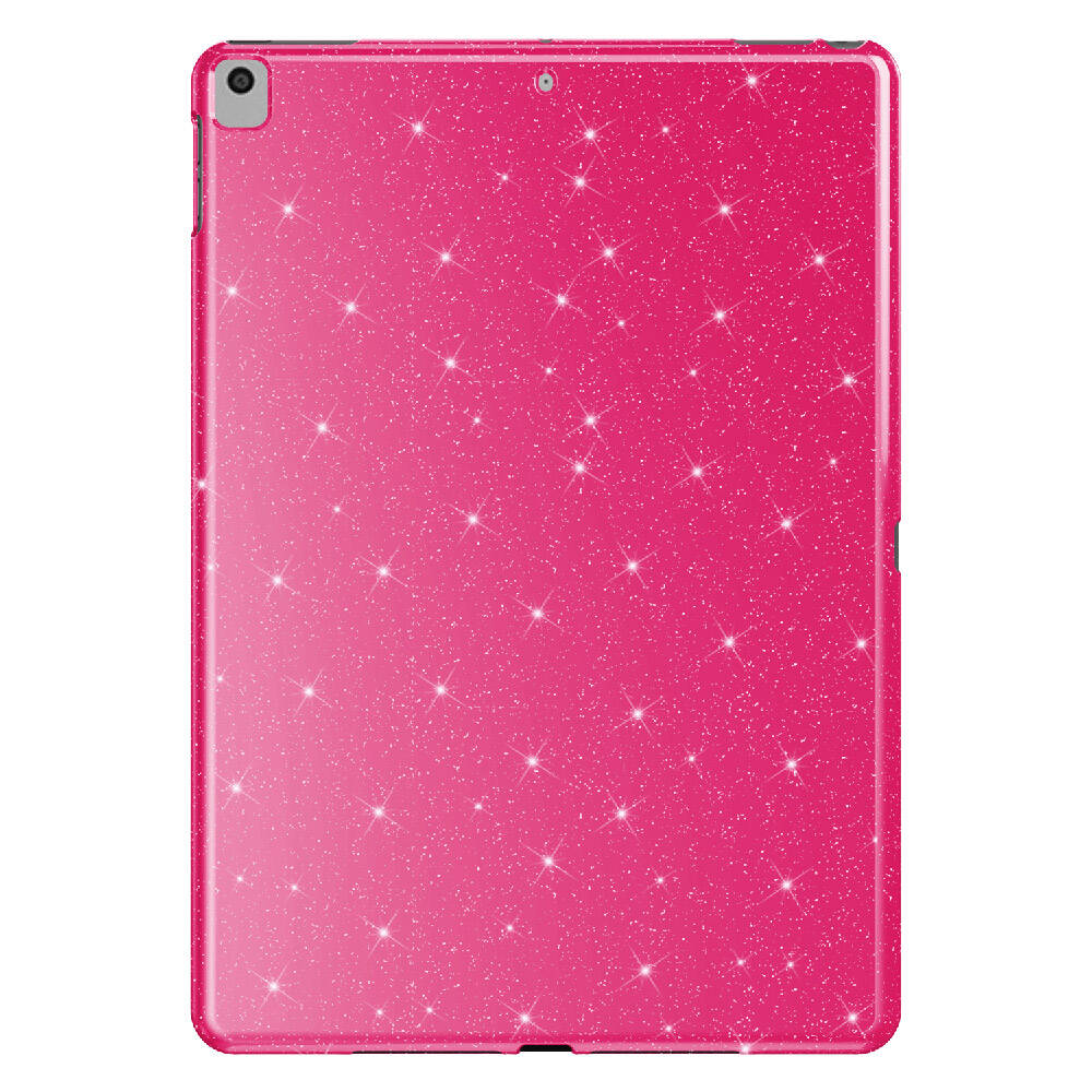 iPad Uyumlu 10.2 (8 Nesil) Simli Parlak Görünümlü Zore Tablet Koton Kılıf-Pembe koyu