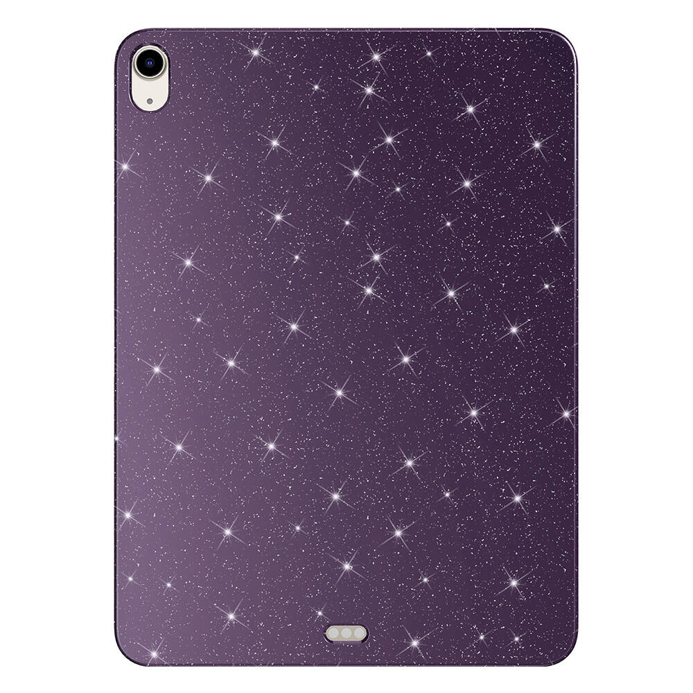 iPad Uyumlu Air 10.9 2020 (4 Nesil) Simli Parlak Görünümlü Zore Tablet Koton Kılıf-Derin mor