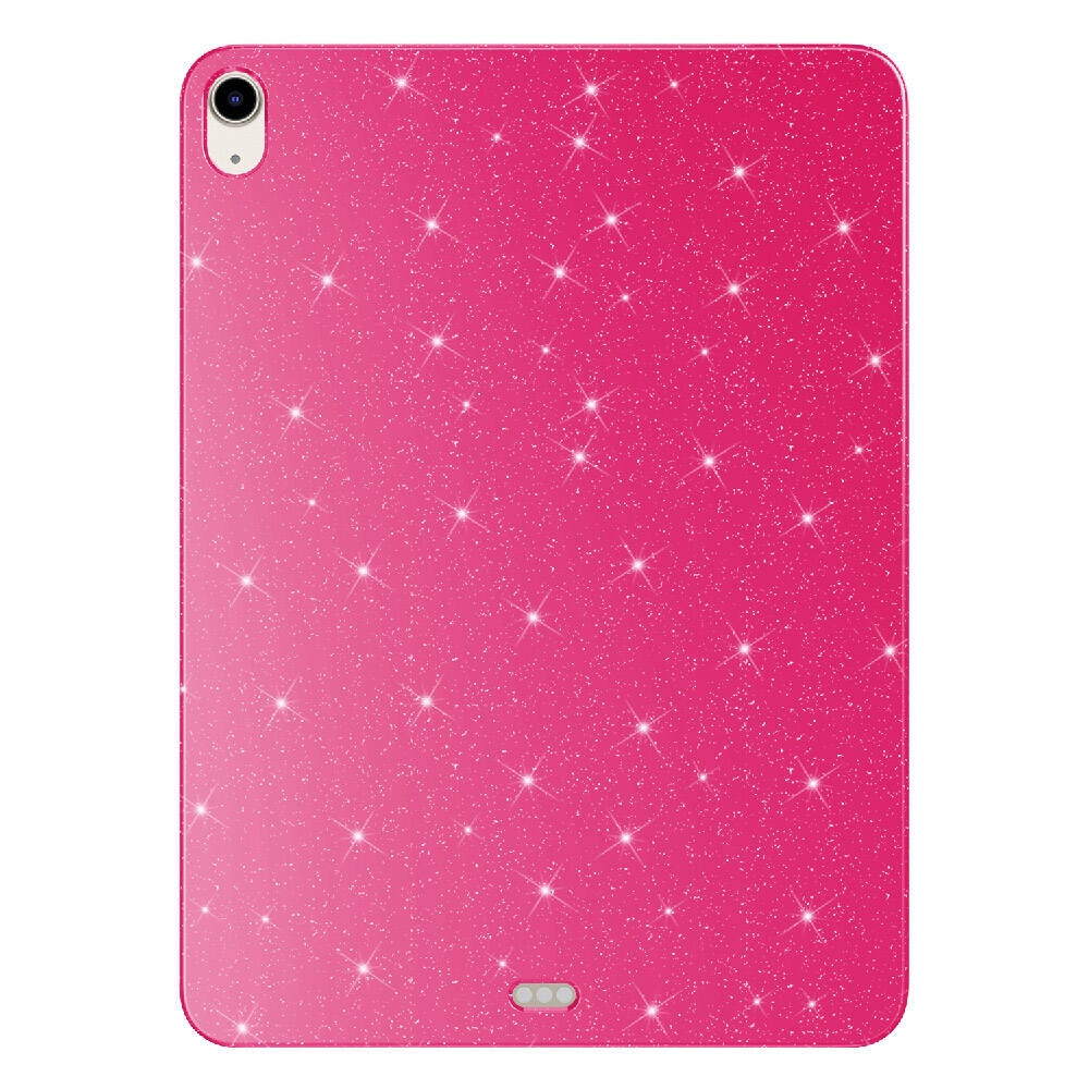 iPad Uyumlu Air 10.9 2020 (4 Nesil) Simli Parlak Görünümlü Zore Tablet Koton Kılıf-Pembe koyu