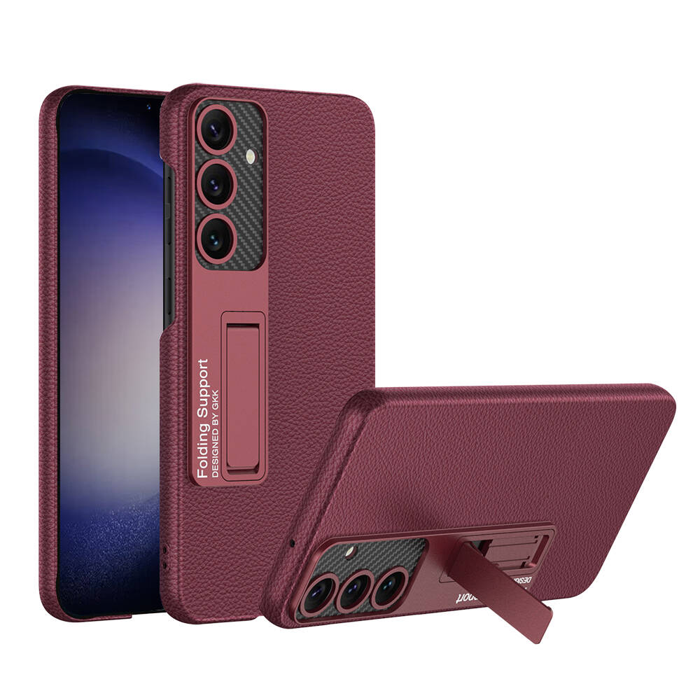 Galaxy Uyumlu S24 Plus Kılıf Zore Kıpta Standlı Kapak-Mürdüm