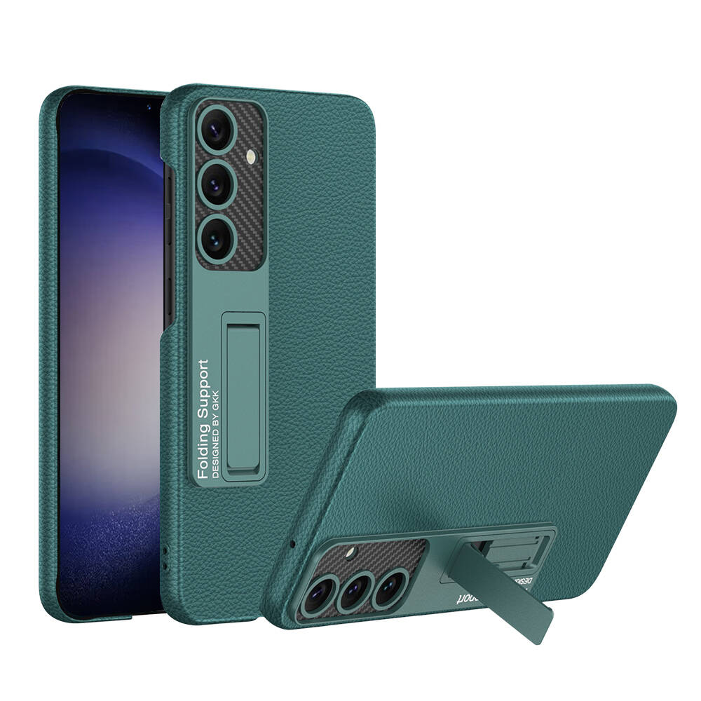 Galaxy Uyumlu S24 Plus Kılıf Zore Kıpta Standlı Kapak-Yeşil
