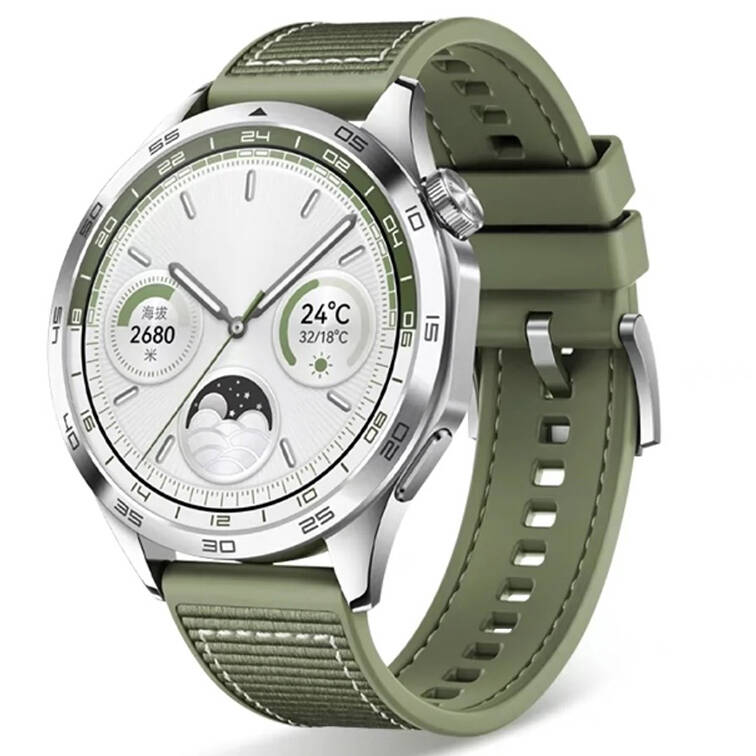 Huawei Uyumlu GT2 46mm Zore KRD-102 22mm Silikon Kordon-Yeşil