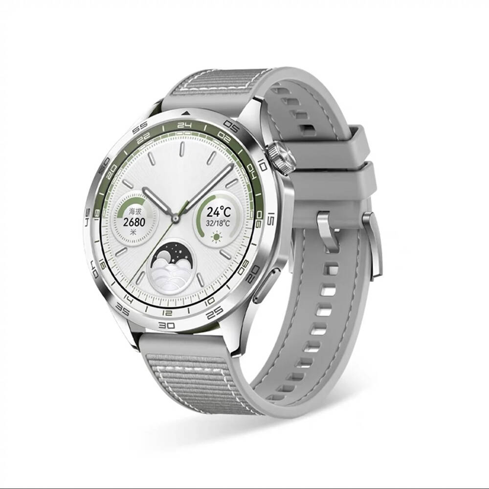 Huawei Uyumlu Watch GT 3 46mm Zore KRD-102 22mm Silikon Kordon-Gri