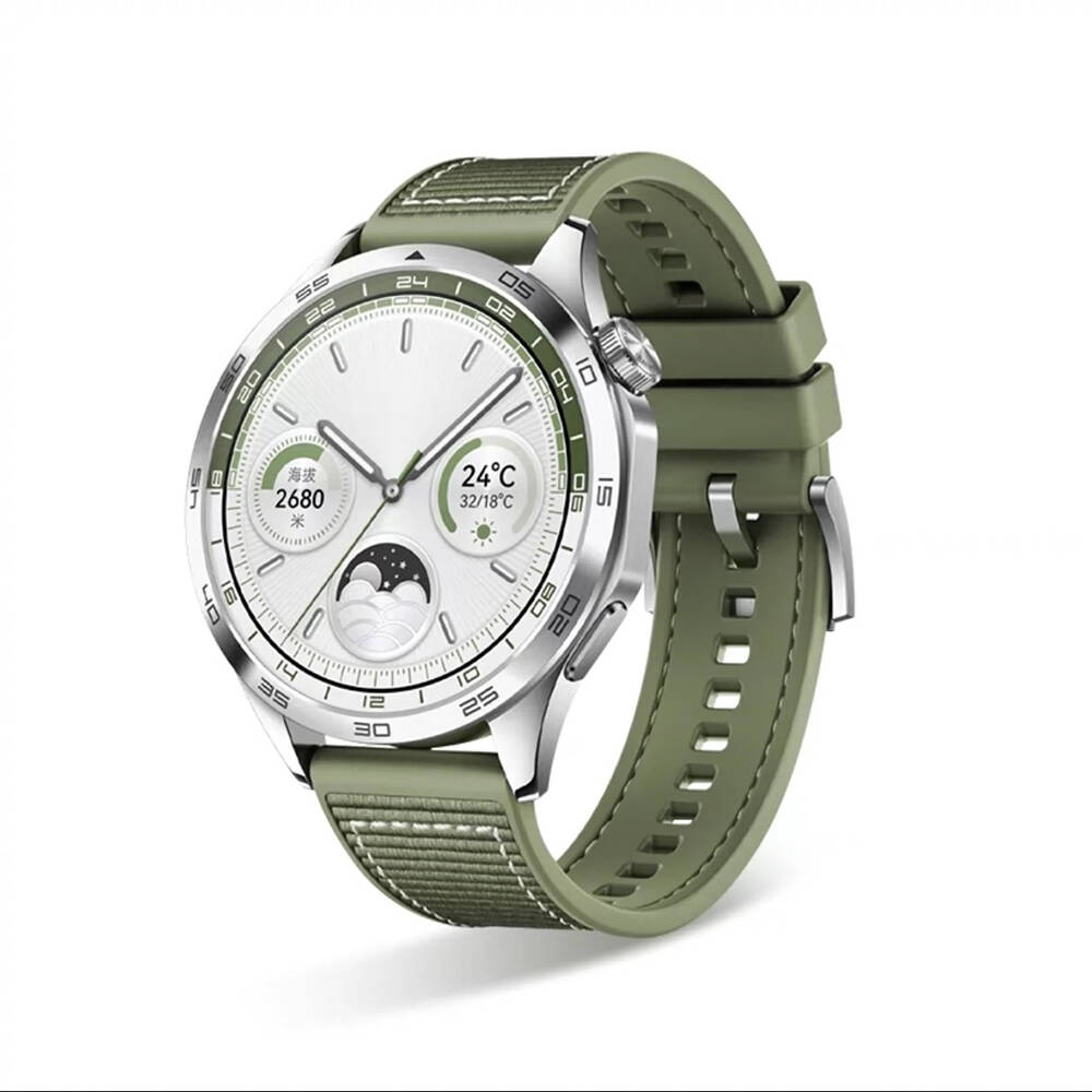 Huawei Uyumlu Watch GT 3 46mm Zore KRD-102 22mm Silikon Kordon-Yeşil