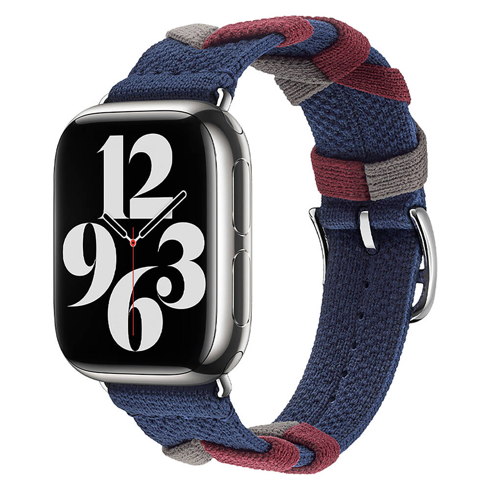 Watch 42mm Zore KRD-97 Sarmal Örgü Tasarımlı Kordon-Lacivert