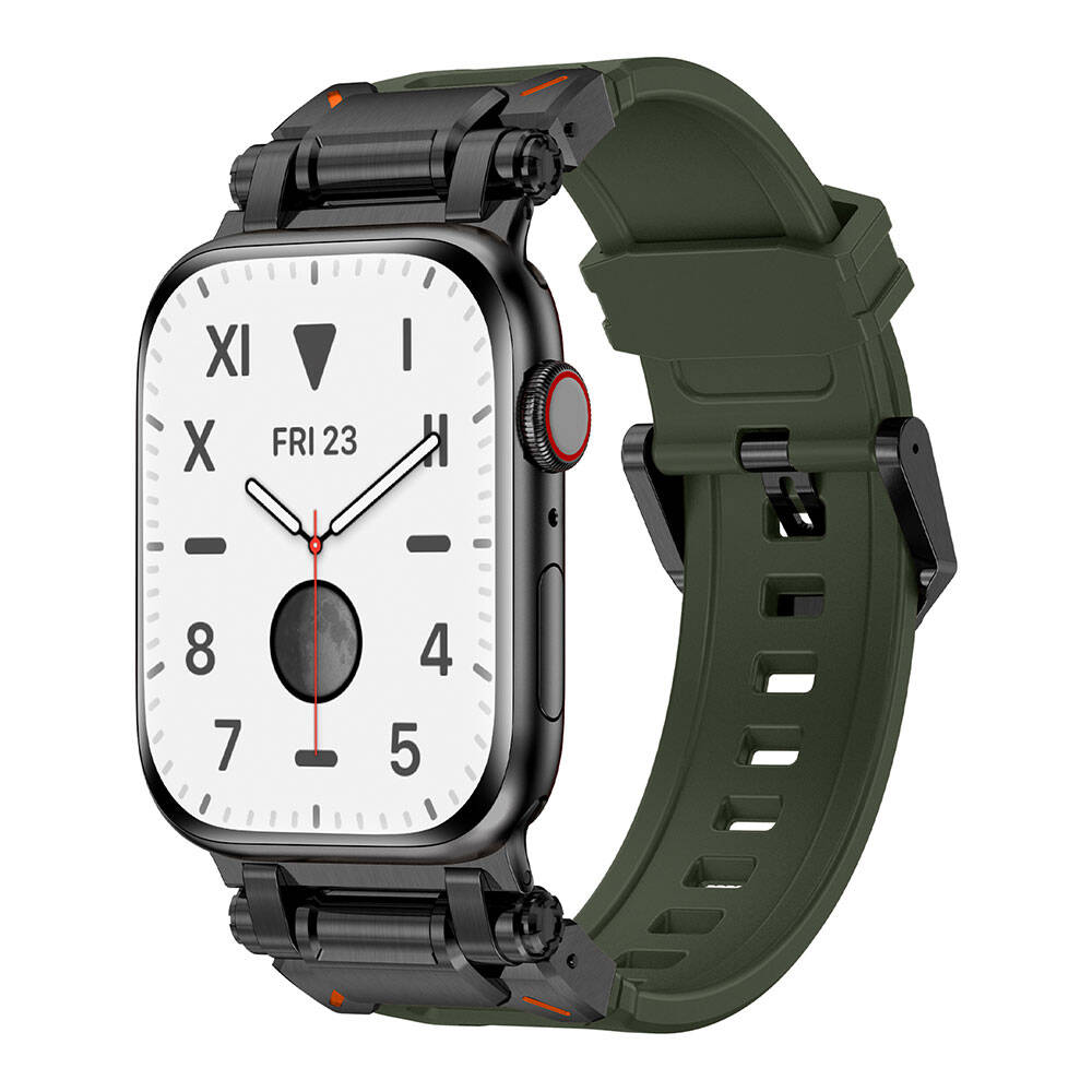 Watch 42mm Zore KRD-101 Titanyum Metal Başlıklı Silikon Kordon