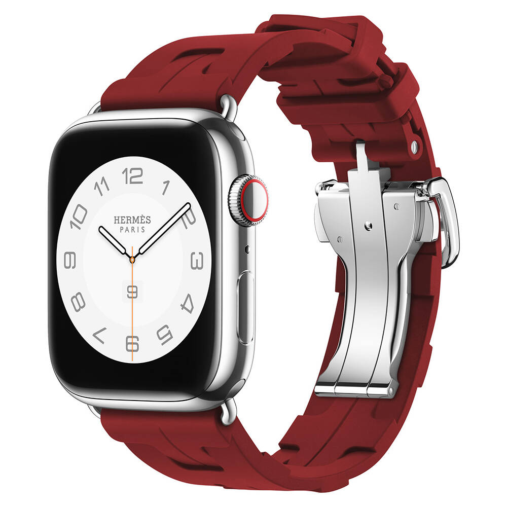 Watch 38mm Spor Görünümlü Zore KRD-94 Silikon Kordon-Koyu kırmızı