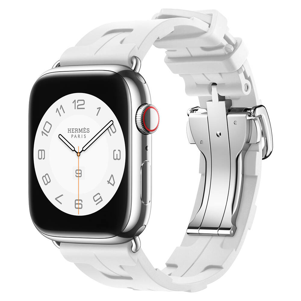 Watch 42mm Spor Görünümlü Zore KRD-94 Silikon Kordon-Beyaz