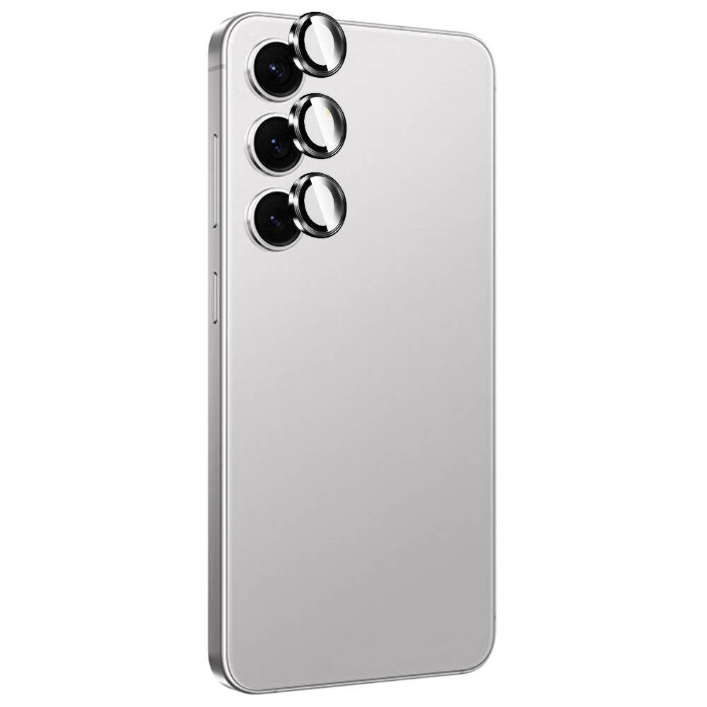 Galaxy Uyumlu S24 Zore Titanium Premium Temperli Kamera Lens Koruyucu-Gri