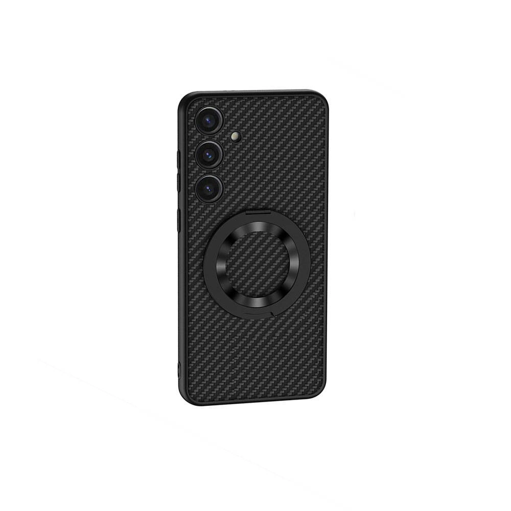 Galaxy Uyumlu S24 Wireless Şarj Özellikli Zore Kıpta Standlı M-safe Silikon Kapak
