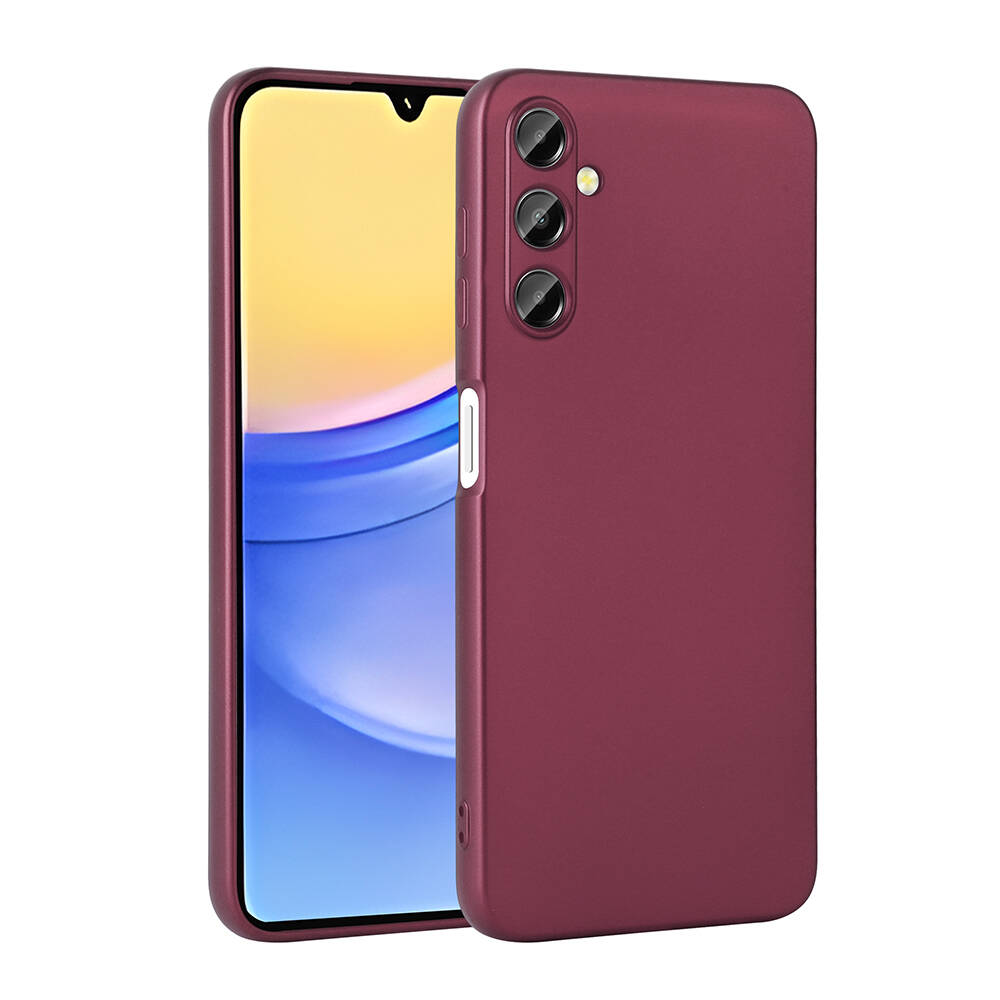 Galaxy Uyumlu A15 Kılıf Zore Premier Silikon Kapak-Mürdüm