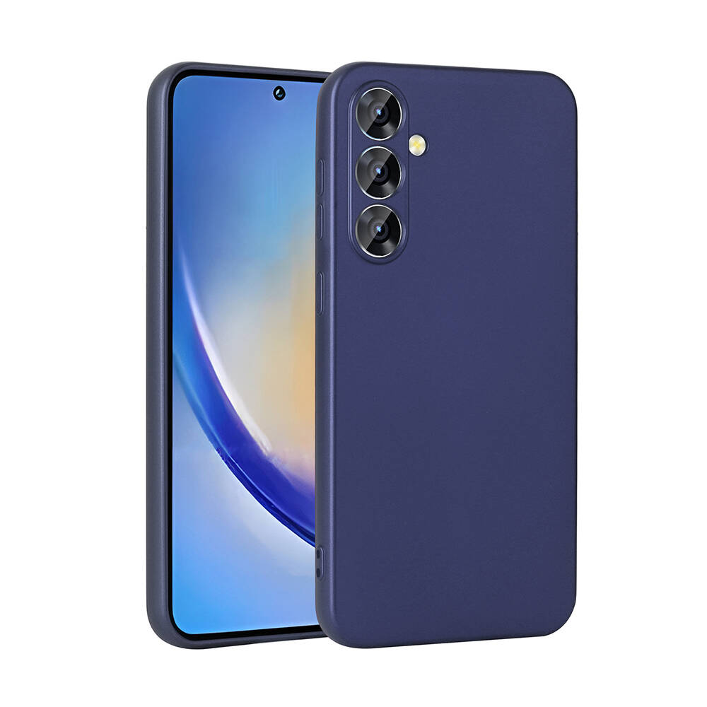 Galaxy Uyumlu A35 Kılıf Zore Premier Silikon Kapak-Lacivert